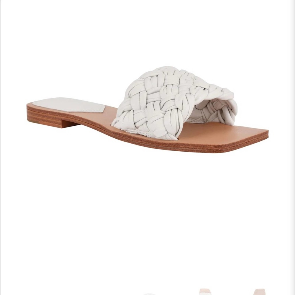 Marc Fisher Reanna Woven White Leather Slide, NWOT, Size 8, MSRP $120